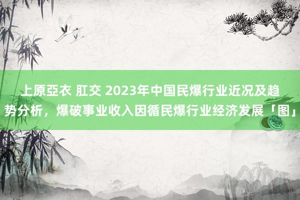 上原亞衣 肛交 2023年中国民爆行业近况及趋势分析，爆破事业收入因循民爆行业经济发展「图」