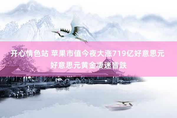 开心情色站 苹果市值今夜大涨719亿好意思元 好意思元黄金凄迷皆跌