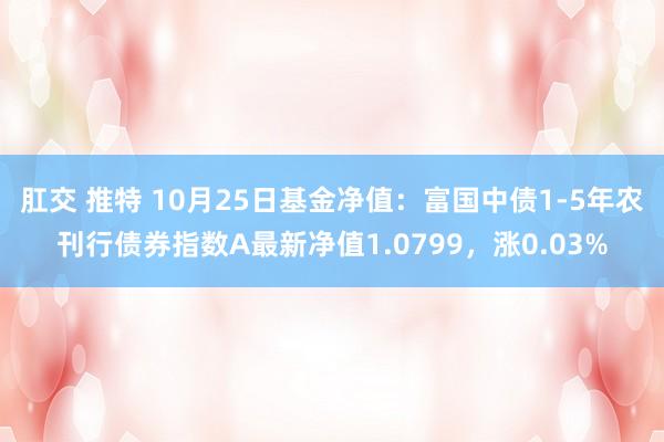 肛交 推特 10月25日基金净值：富国中债1-5年农刊行债券指数A最新净值1.0799，涨0.03%