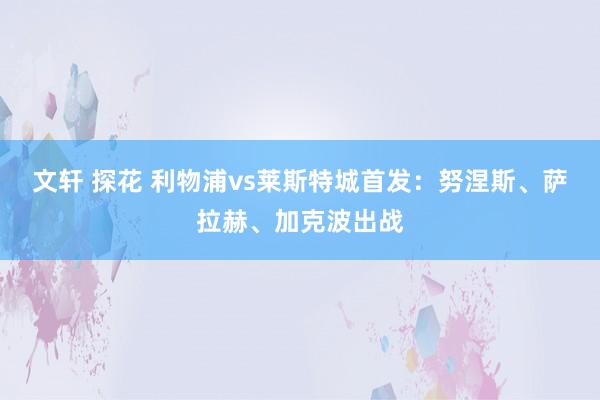 文轩 探花 利物浦vs莱斯特城首发：努涅斯、萨拉赫、加克波出战